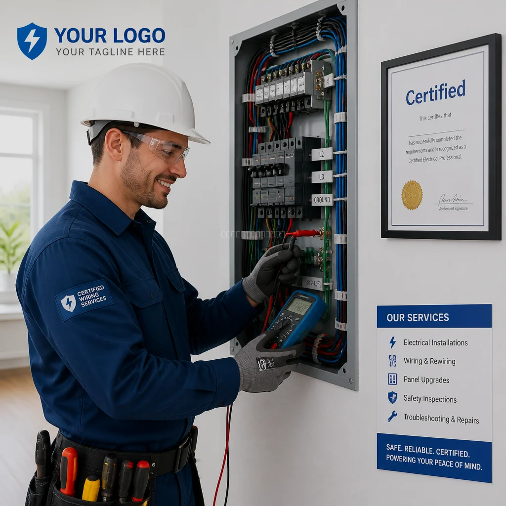 Técnico de WireCert inspeccionando tablero eléctrico con cámara termográfica